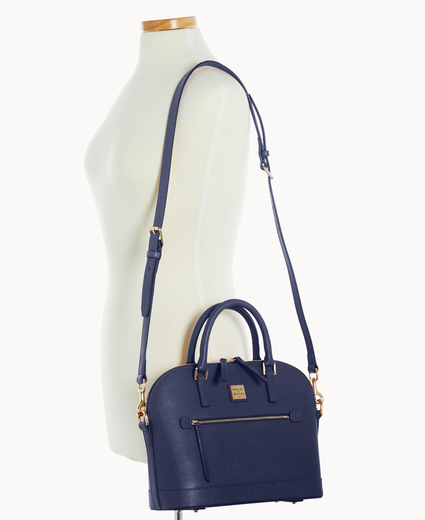 Saffiano Domed Zip Satchel - Image 15