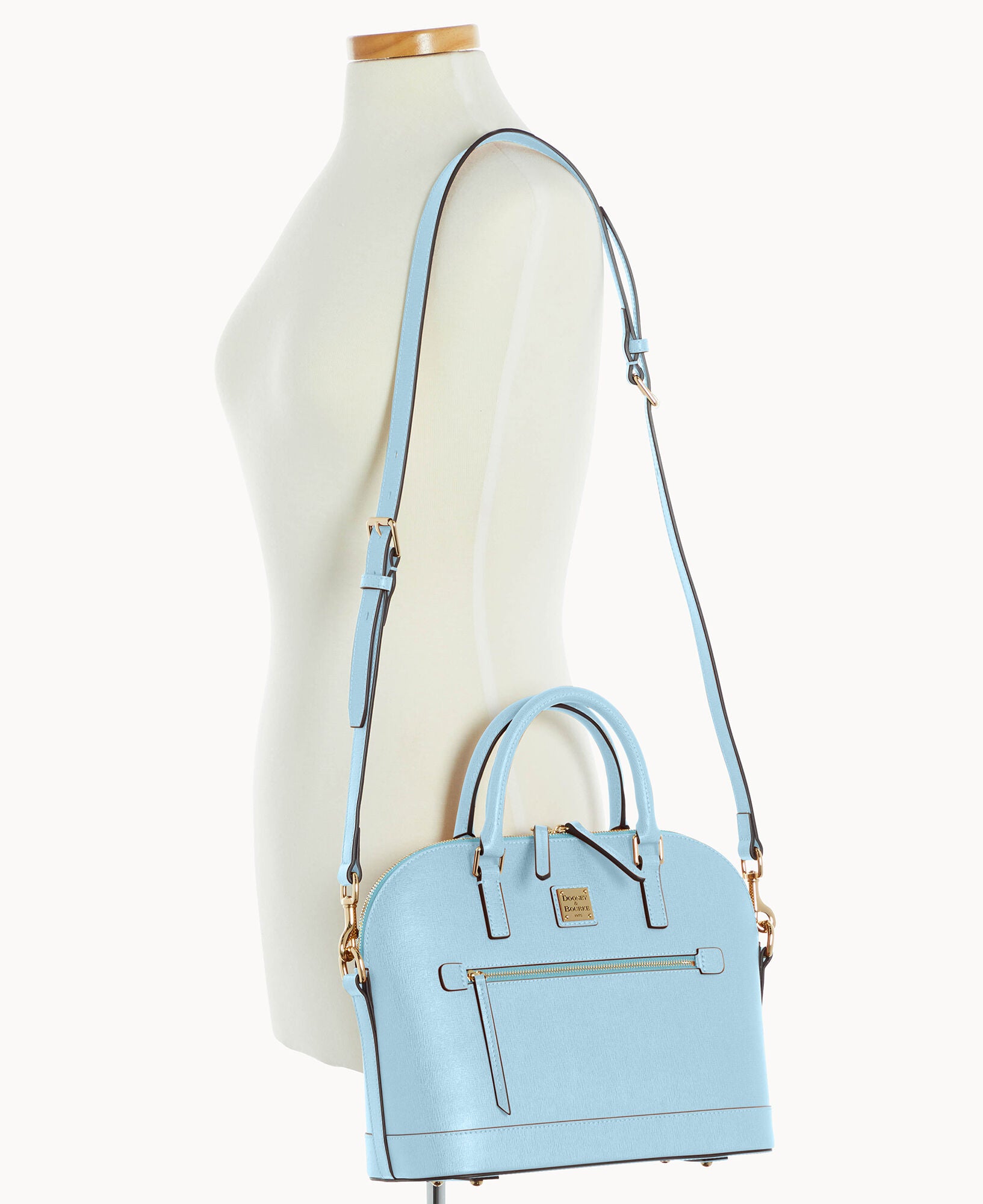 Saffiano Domed Zip Satchel - Image 7