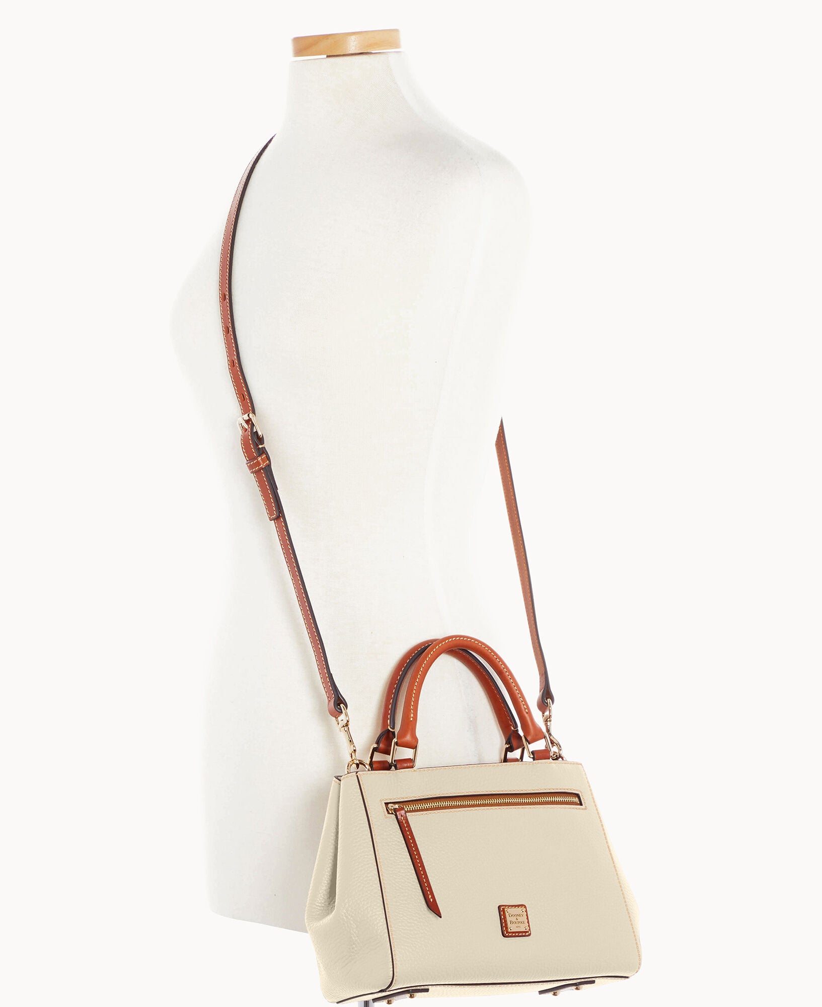 Pebble Grain Small Zip Satchel - Image 20