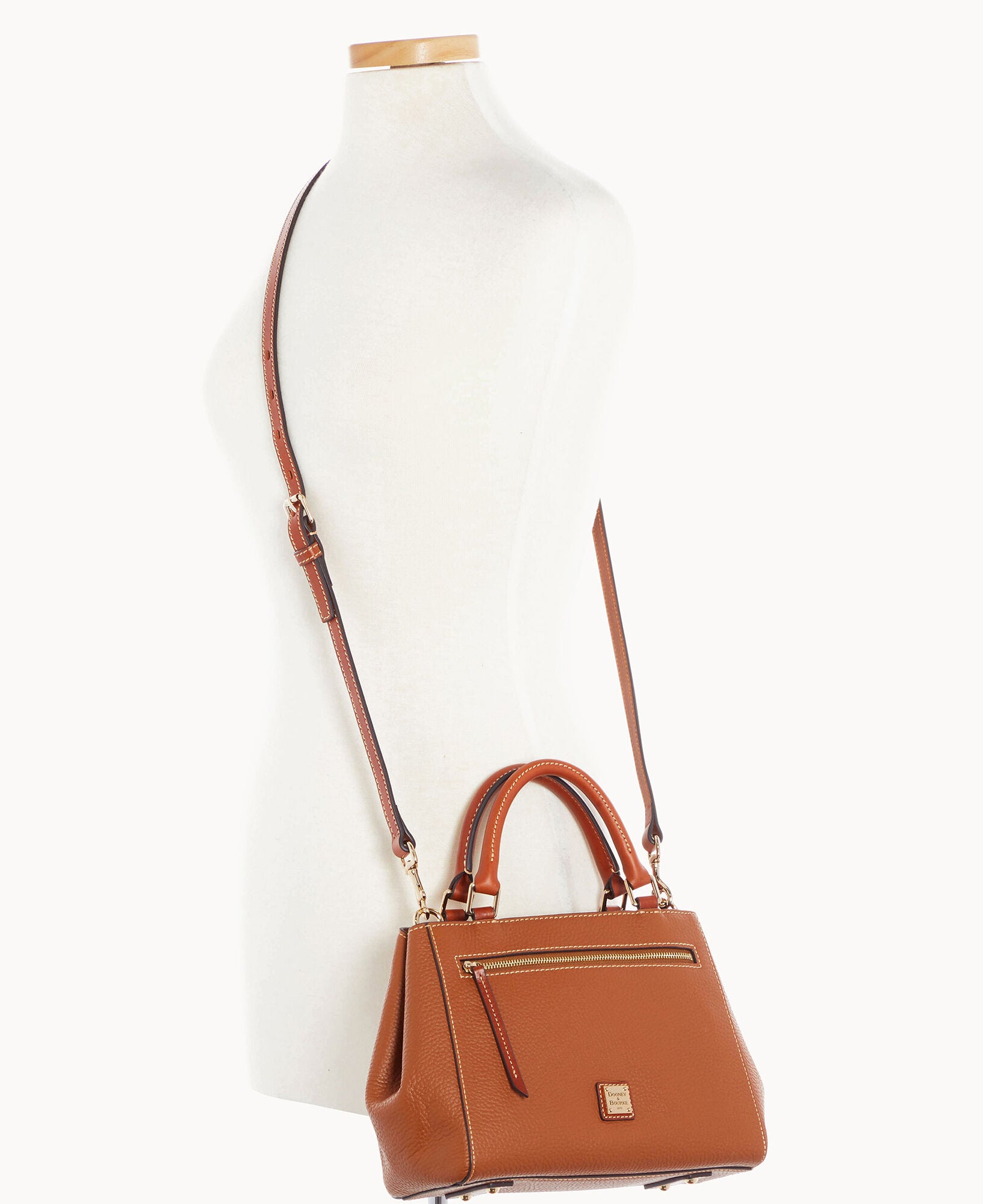 Pebble Grain Small Zip Satchel - Image 30