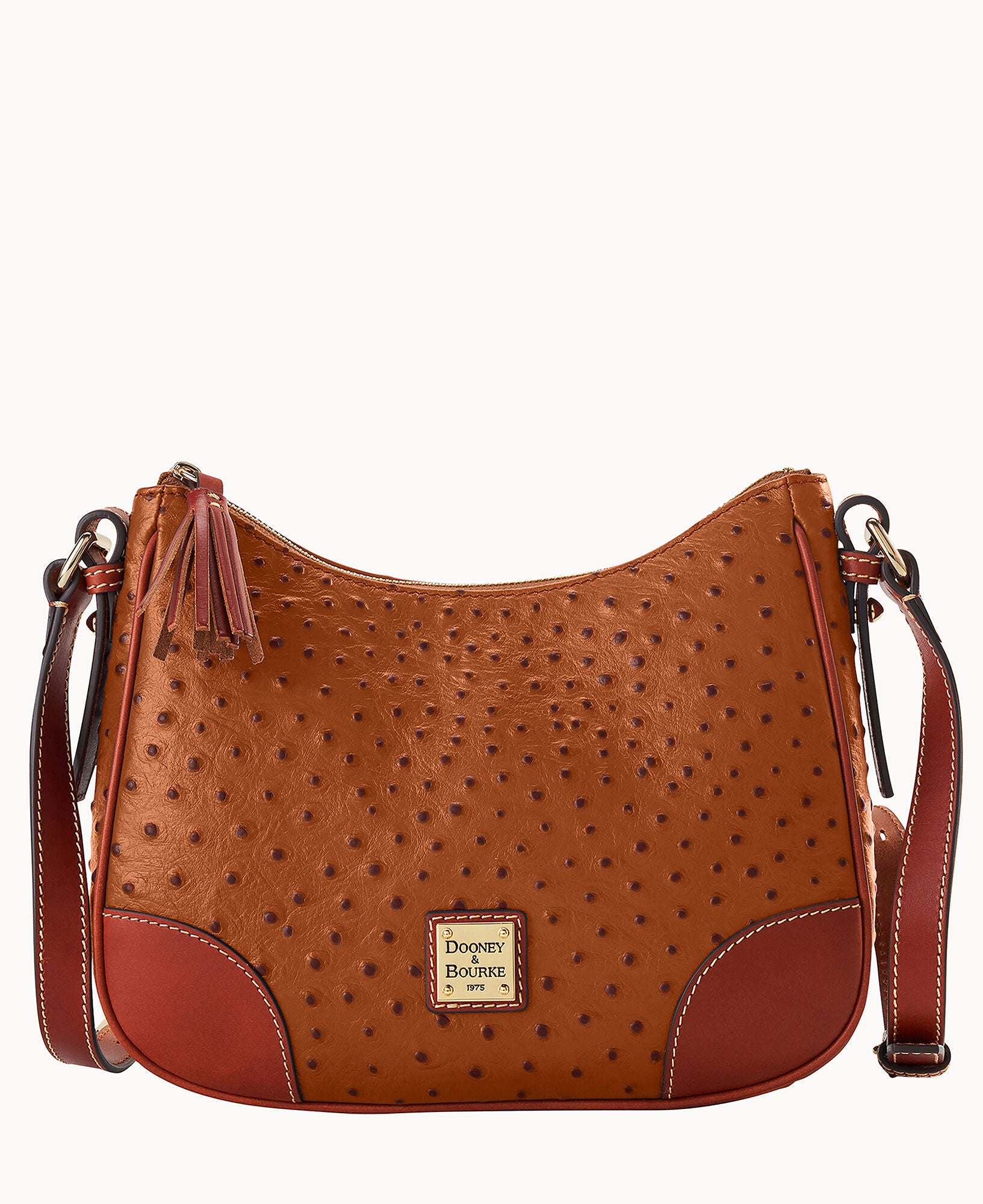Ostrich Crossbody Hobo - Image 11
