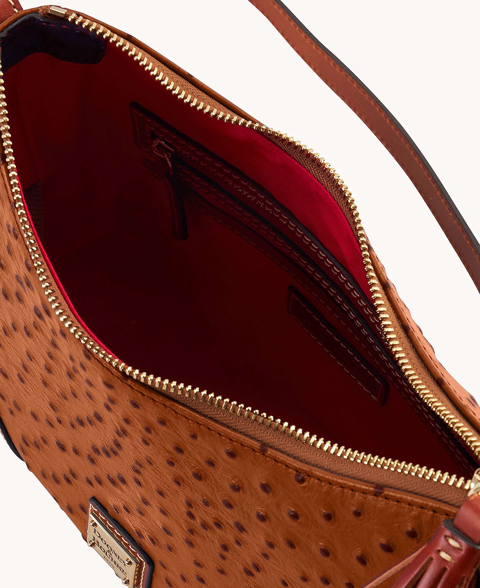 Ostrich Crossbody Hobo - Image 13