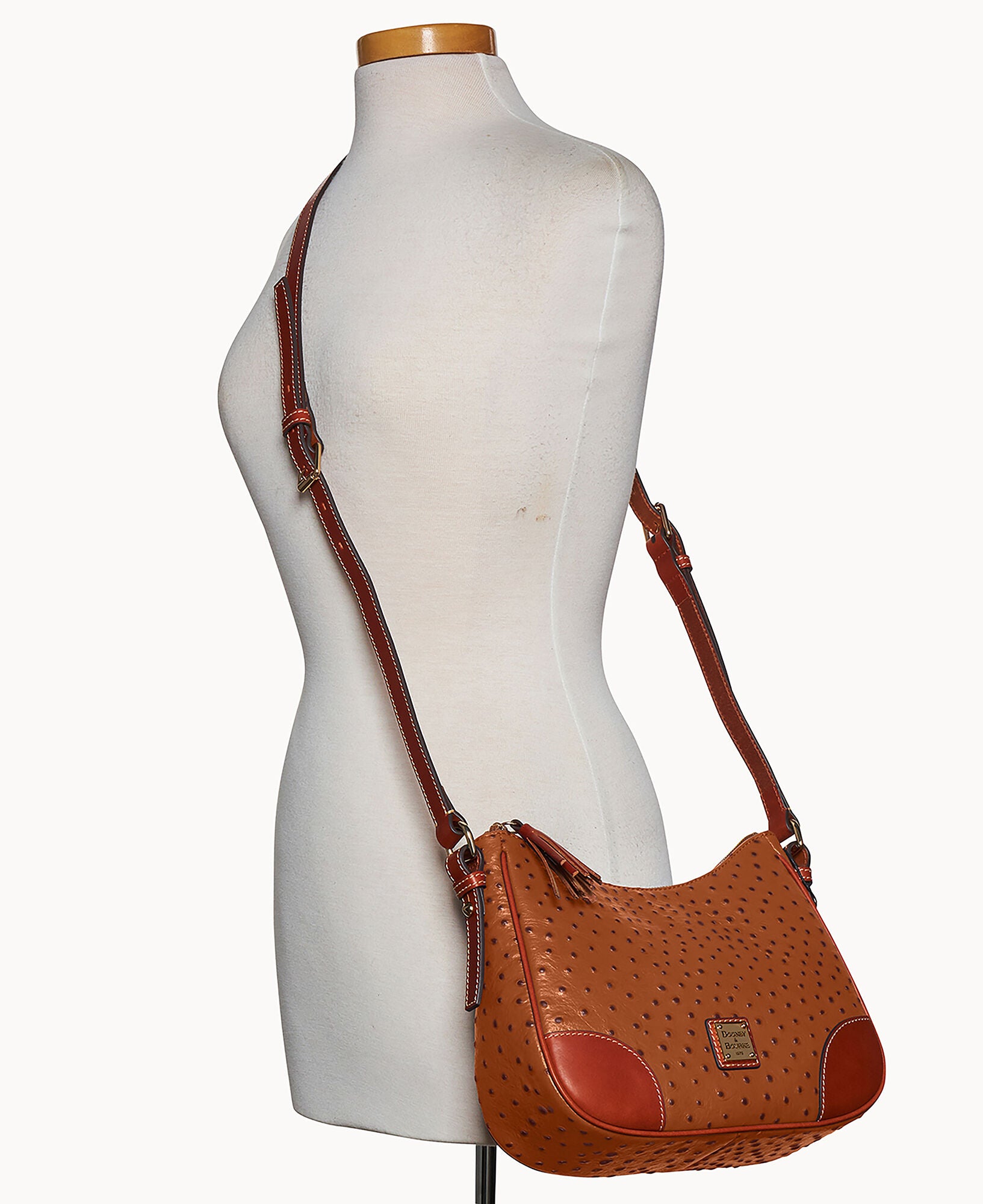 Ostrich Crossbody Hobo - Image 15