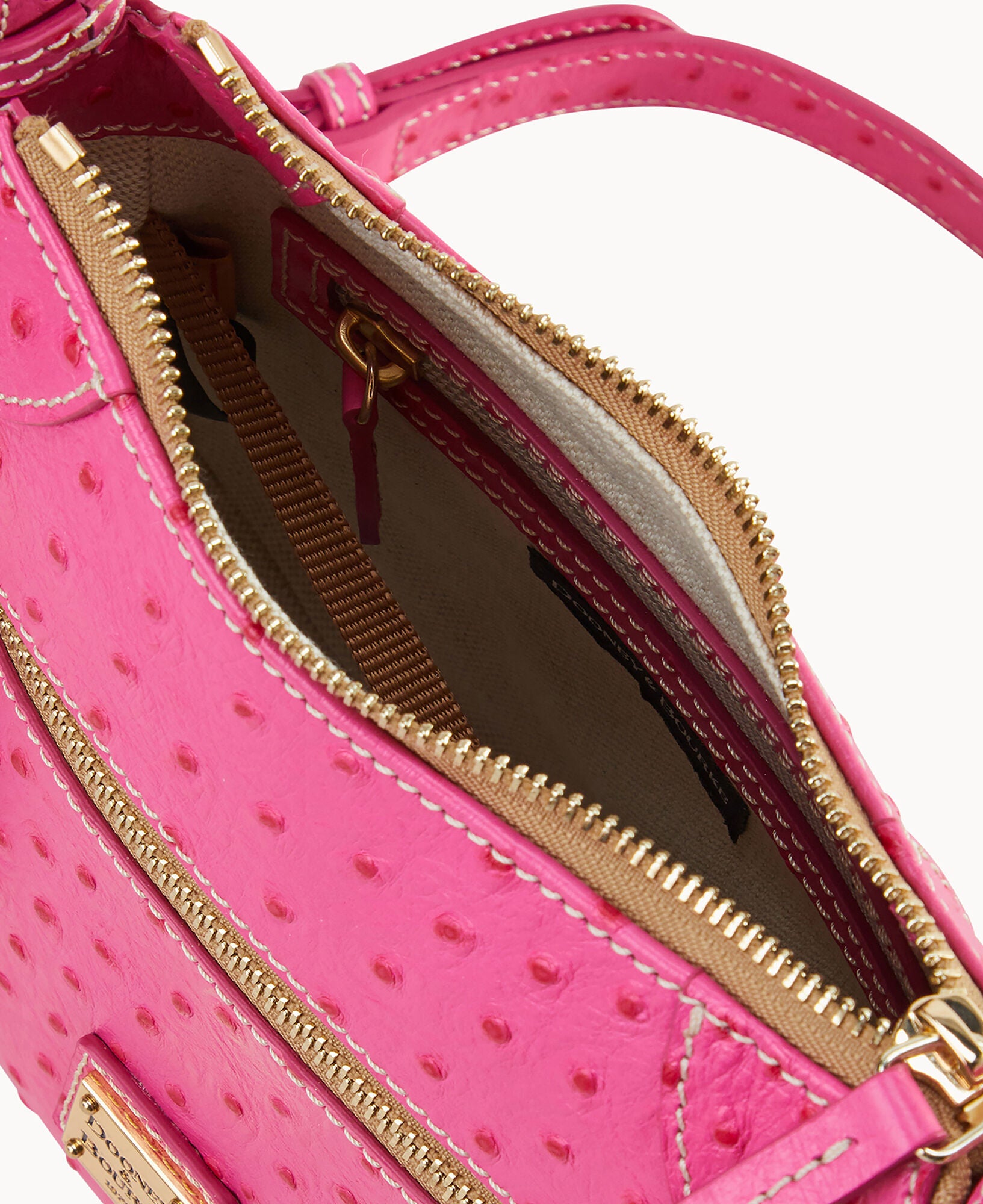 Ostrich Front Zip Crossbody - Image 7