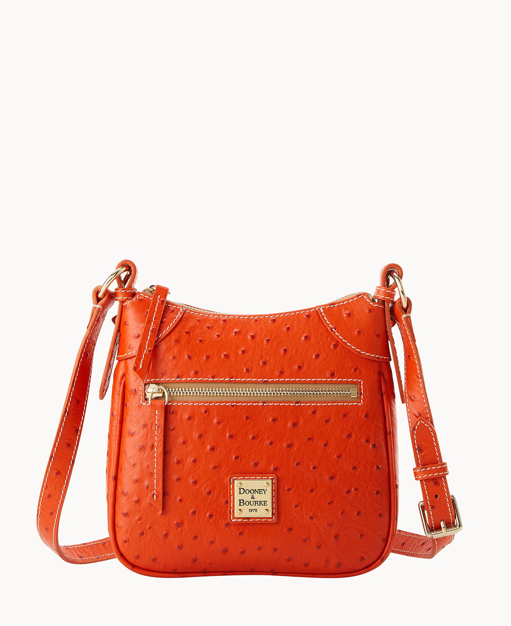 Ostrich Front Zip Crossbody - Image 9