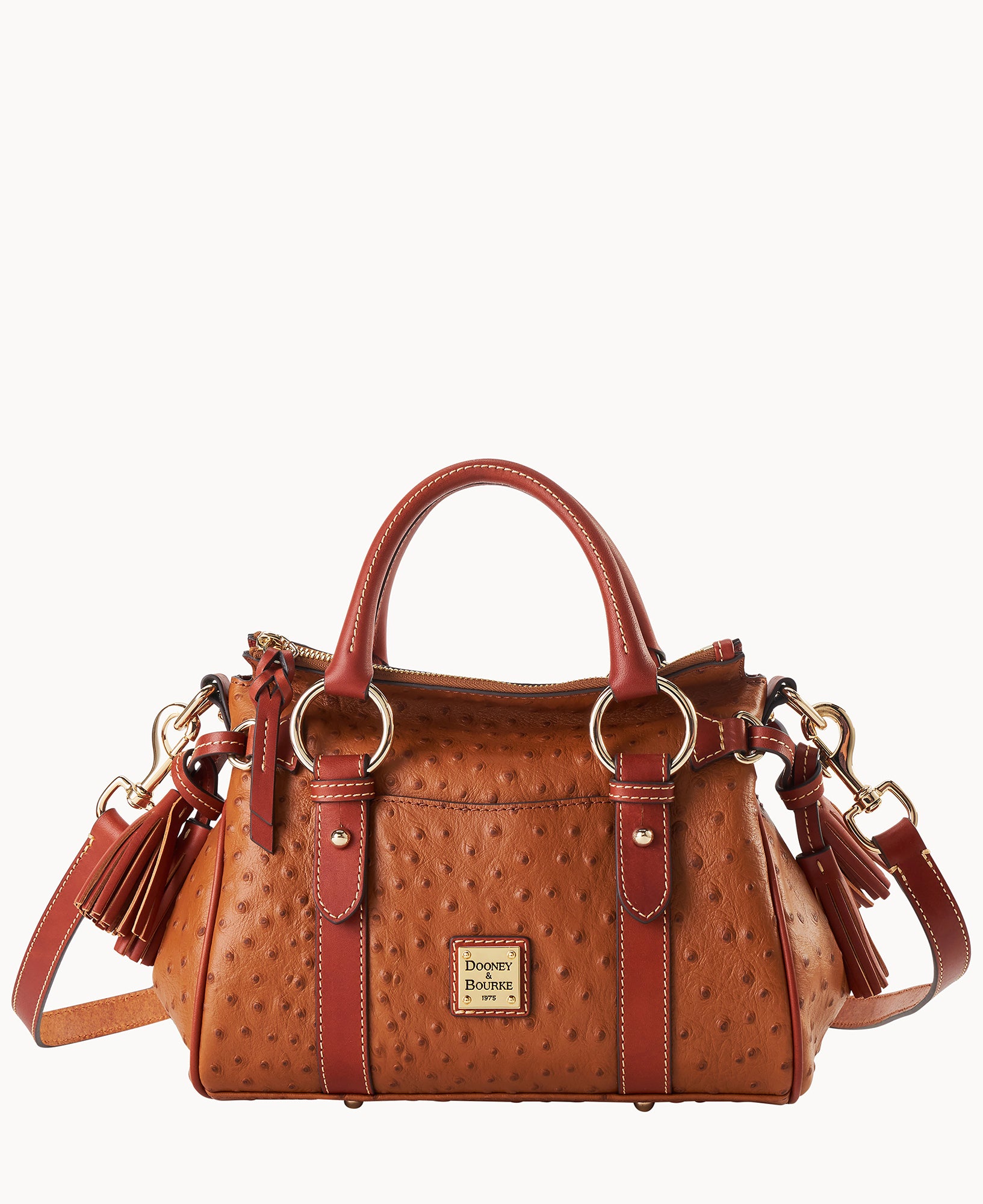 Ostrich Satchel With Pocket