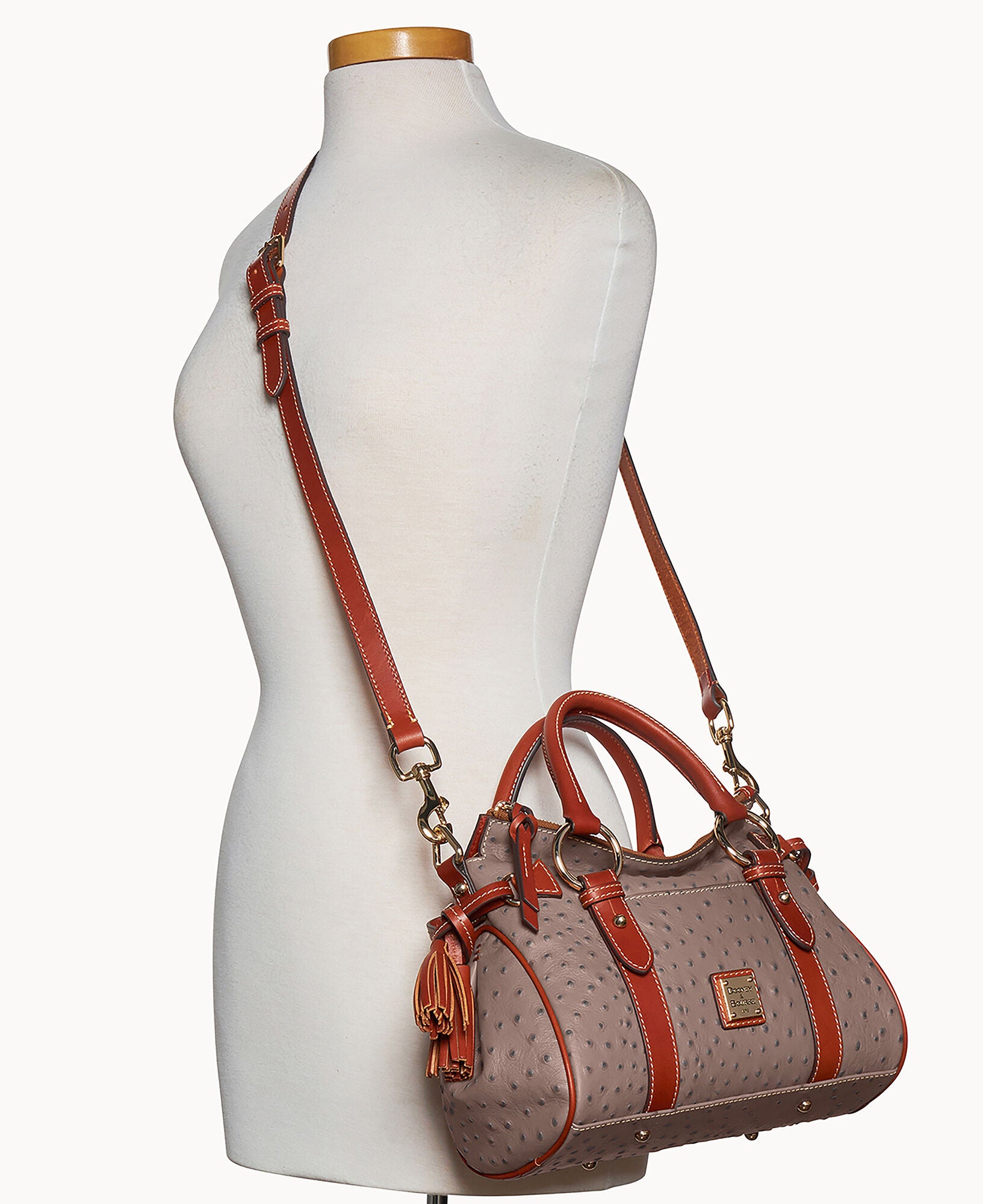 Ostrich Satchel With Pocket - Image 24