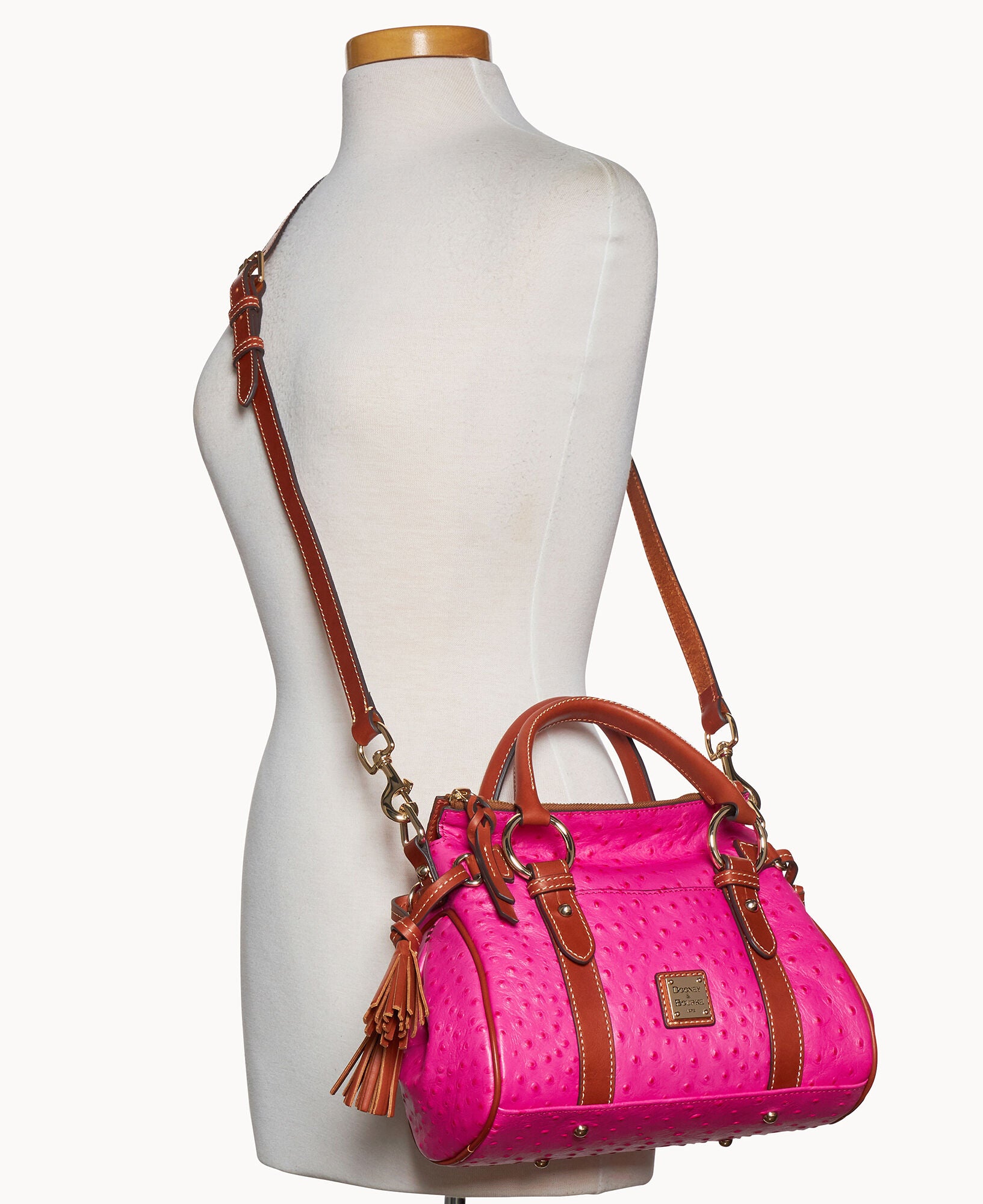 Ostrich Satchel With Pocket - Image 8