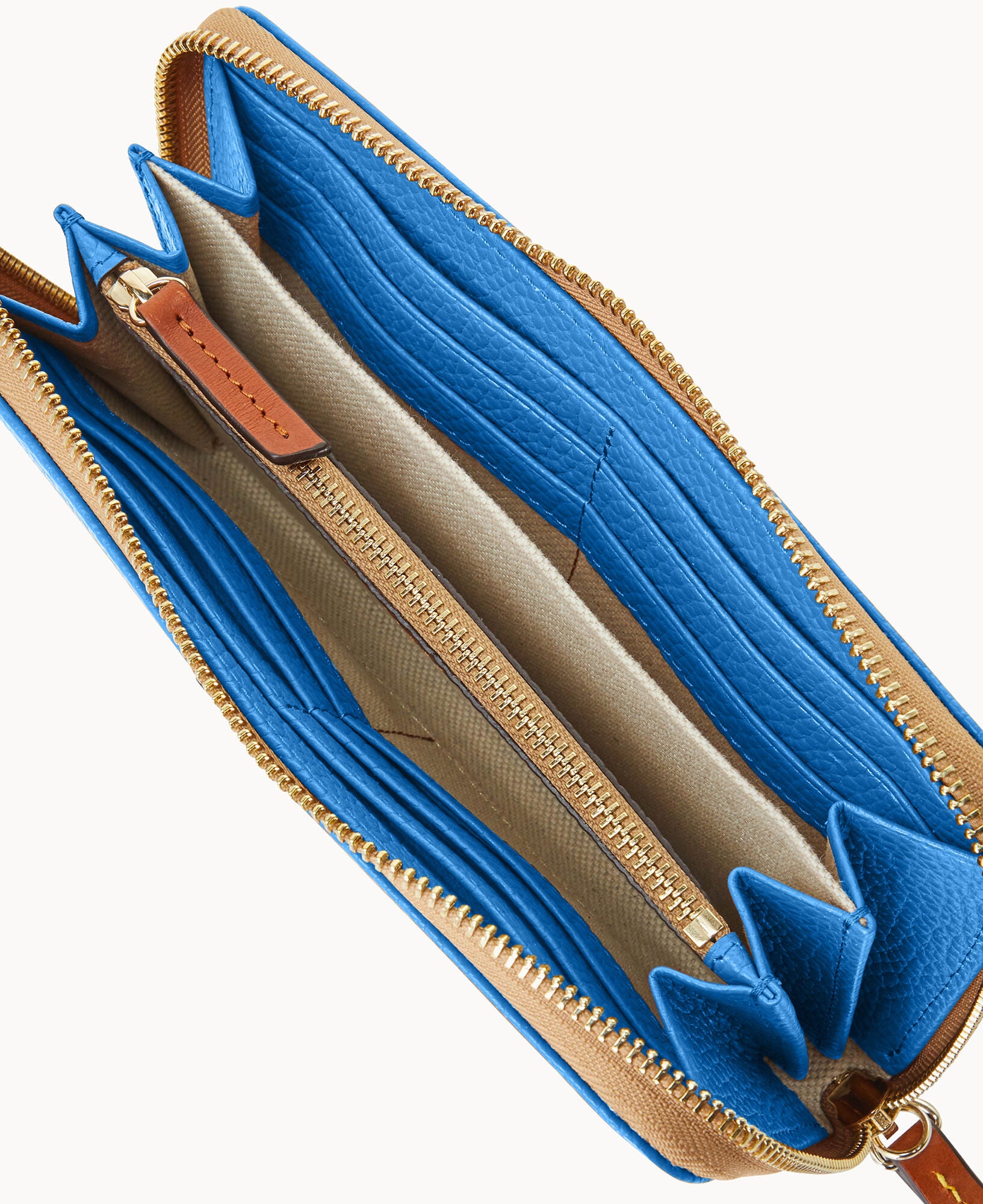 Pebble Grain Large Zip Around Wristlet - Image 15
