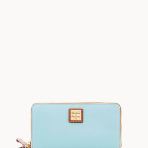 Pebble Grain Large Zip Around Wristlet