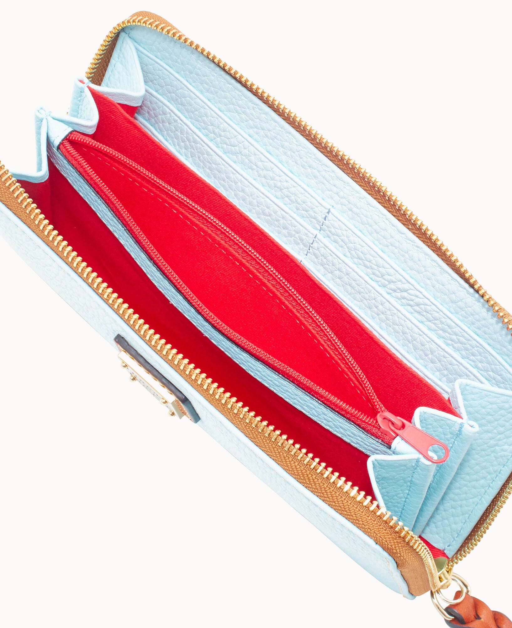 Pebble Grain Large Zip Around Wristlet - Image 3