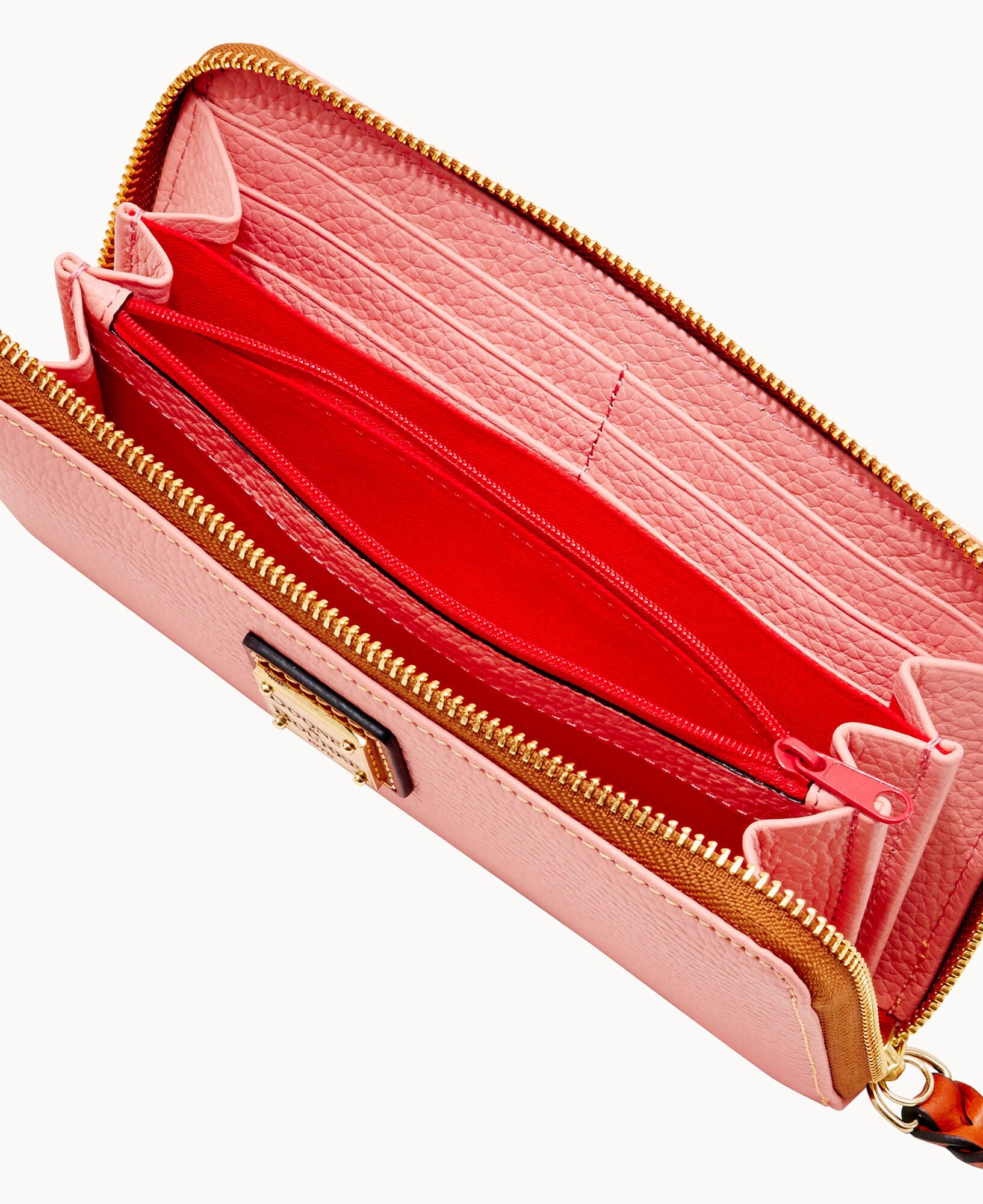 Pebble Grain Large Zip Around Wristlet - Image 6