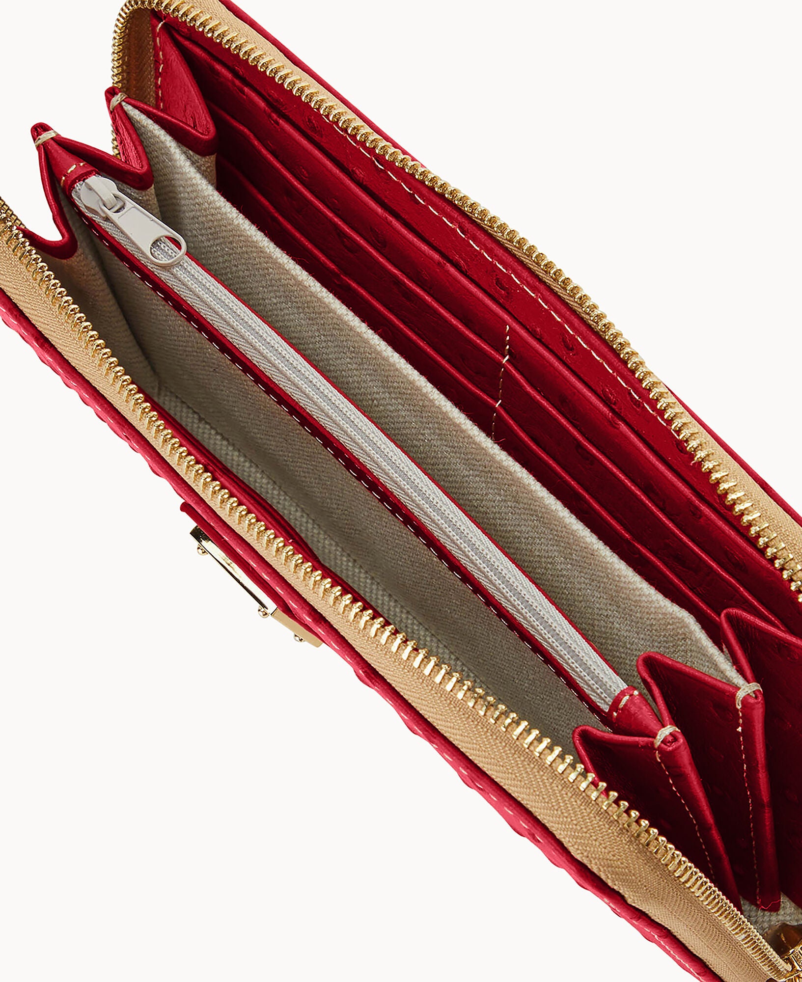 Ostrich Large Zip Around Wristlet - Image 27