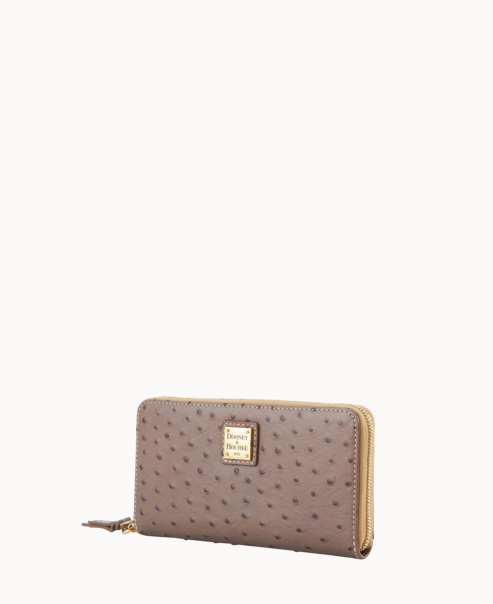 Ostrich Large Zip Around Wristlet - Image 2