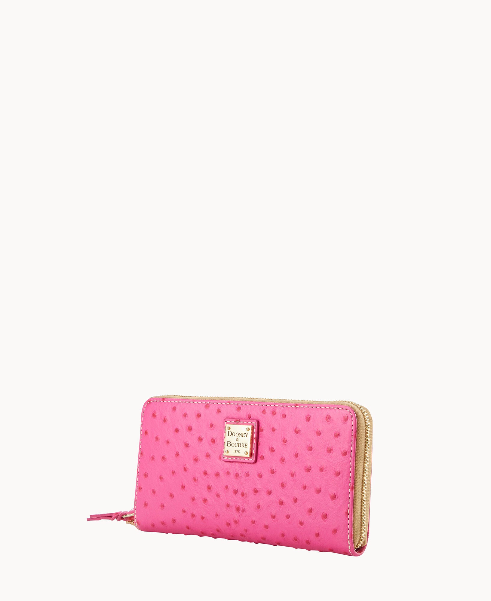 Ostrich Large Zip Around Wristlet - Image 11