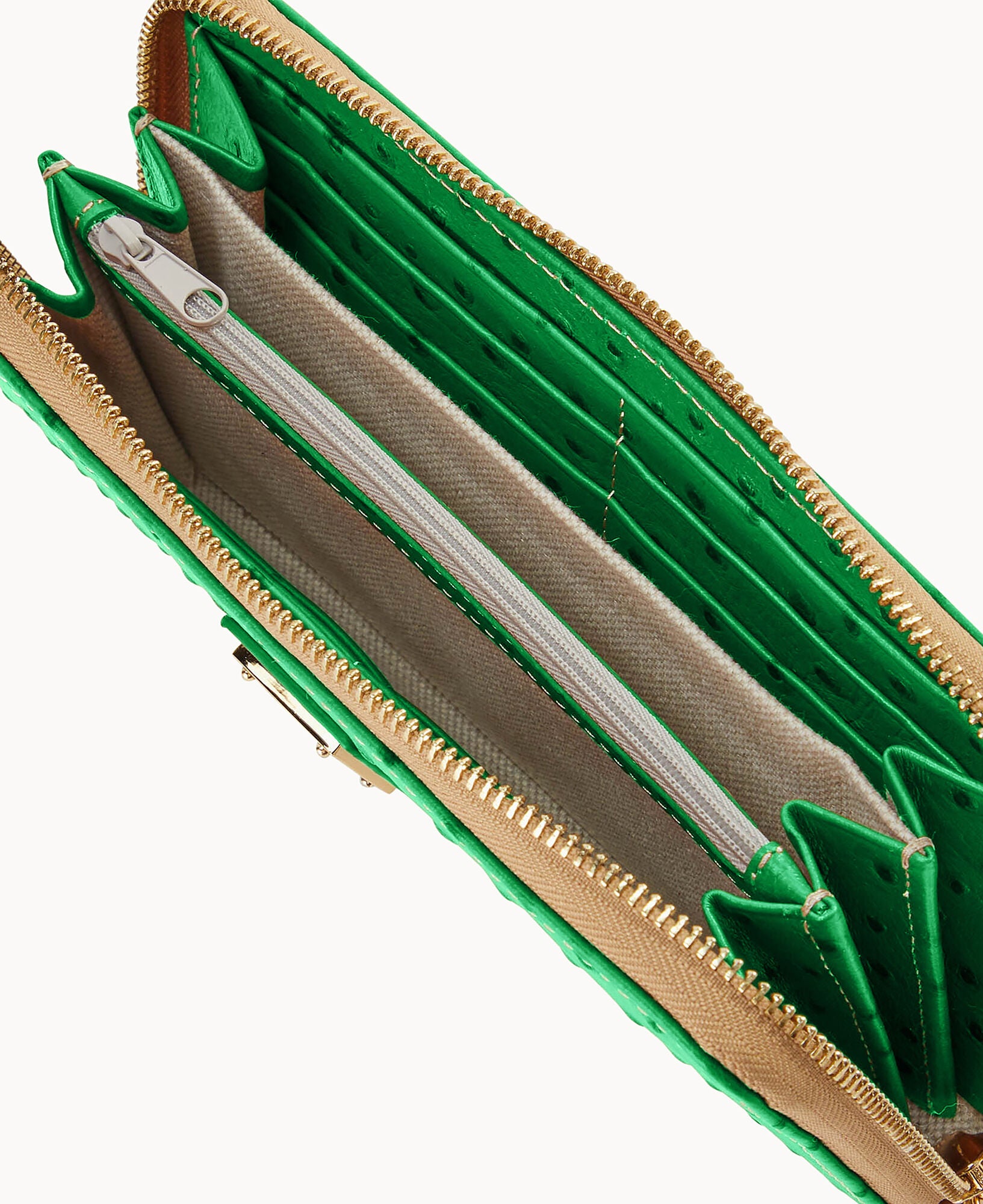 Ostrich Large Zip Around Wristlet - Image 15
