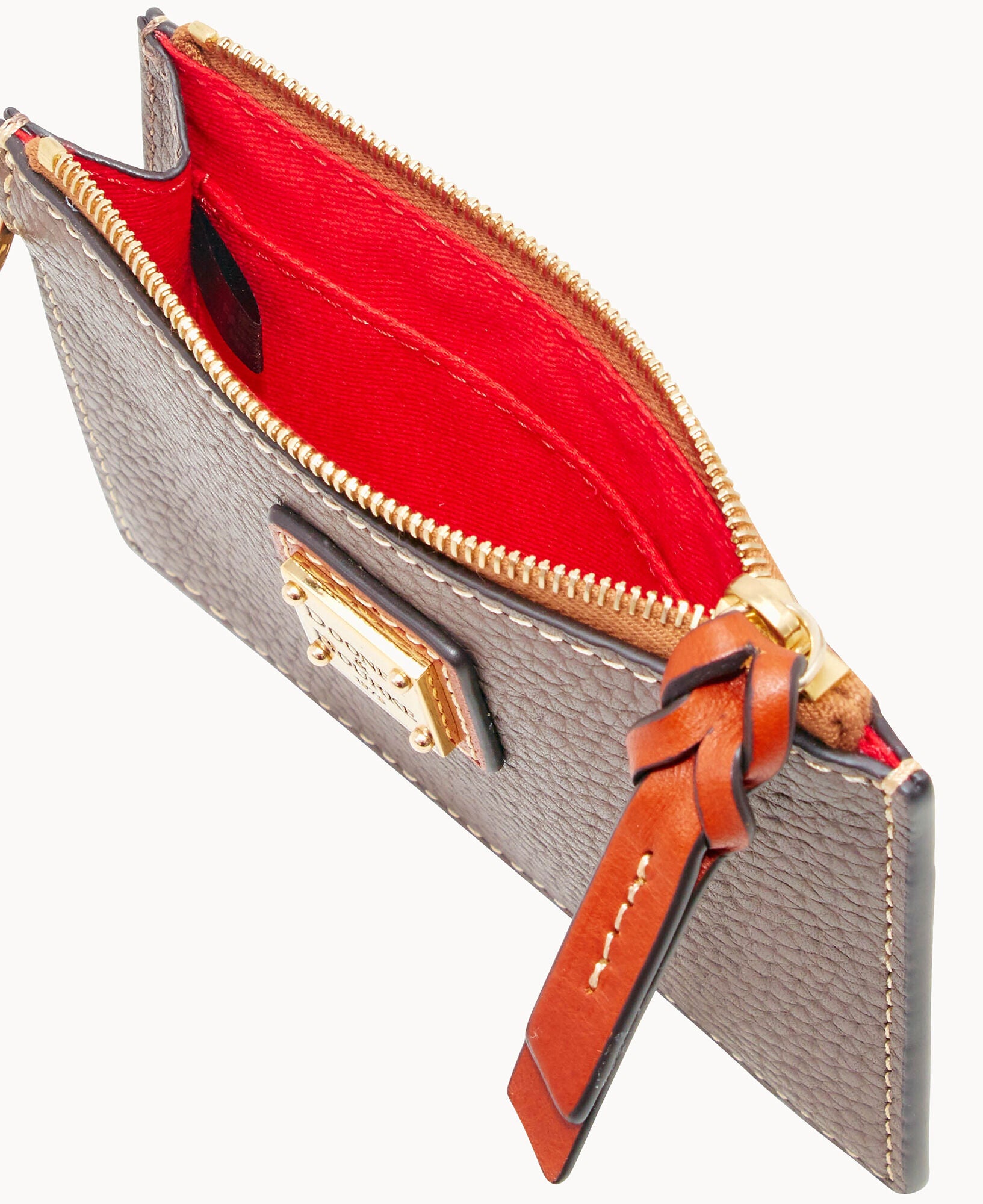 Pebble Grain Zip Top Card Case Wristlet - Image 7